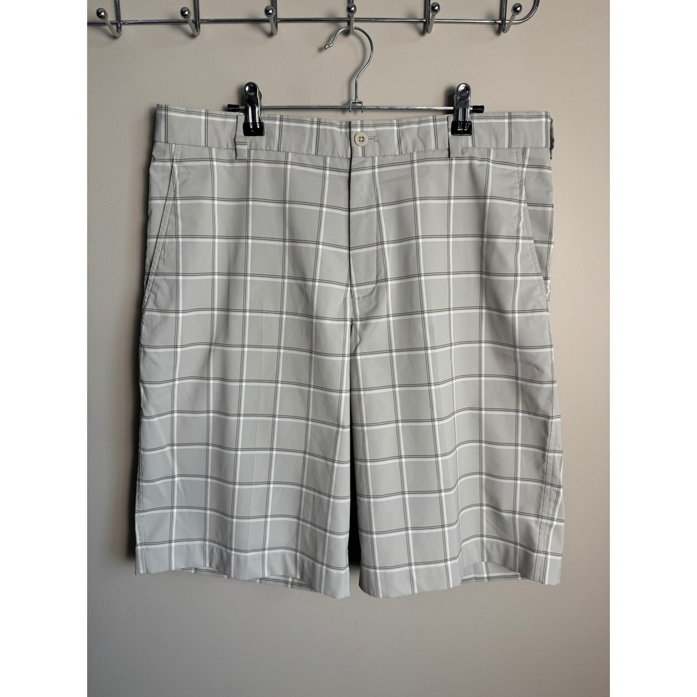 Nike Mens Gray Plaid Golf Shorts 34 Performance Athletic Preppy Activewear